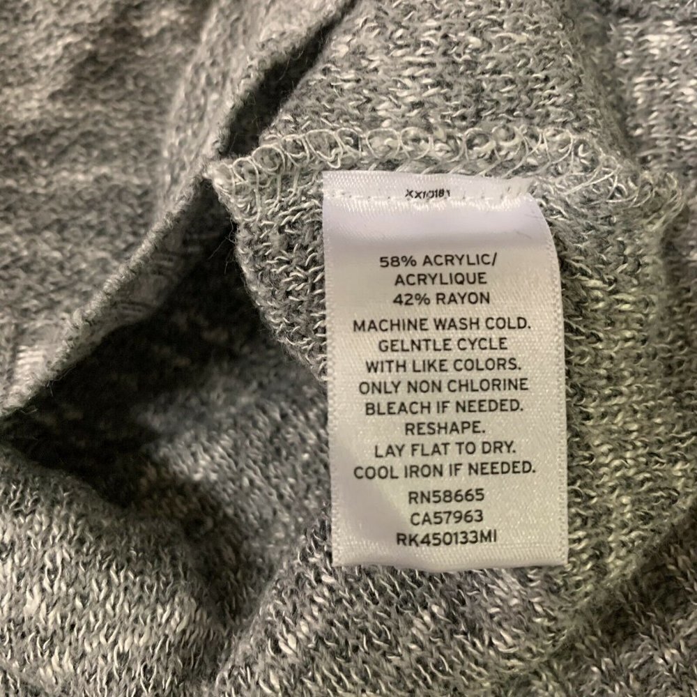 Abound Womens Gray Burnout V Neck Hooded Top Long Sleeve Blouse - Picture 3 of 3